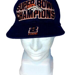 Denver Broncos Two Time Superbowl Champions NFL Reebock Fitted Hat Size 7 1/8